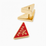 Prada - Triangle Logo Enameled Earrings in Metal - Image 2